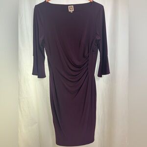 Anne Klein Elegant Plum Midi Dress